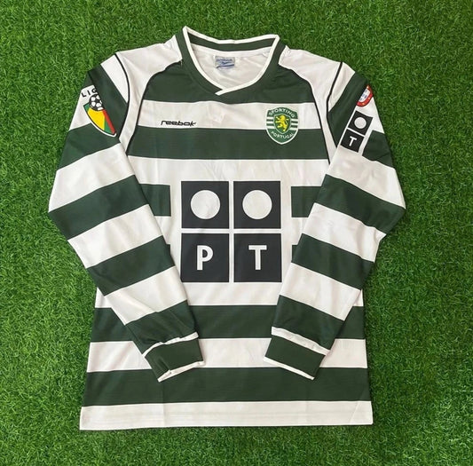 CRISTIANO RONALDO MANGA LARGA #28 2001/2002 DEBUT SPORTING DE LISBOA RETRO